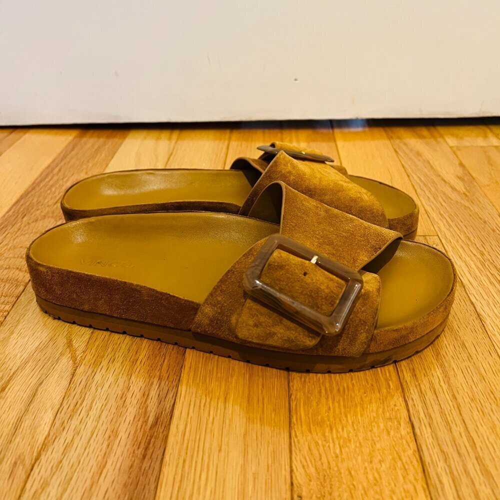 VINCE Grant Slides Womens Size 8 M Shoes Suede Espadrille Slip-On Flat Sandals - Picture 16 of 16